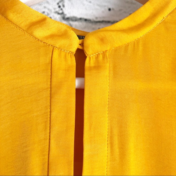 Zara | Women’s Mustard Yellow Keyhole Front Top - Picture 4 of 6